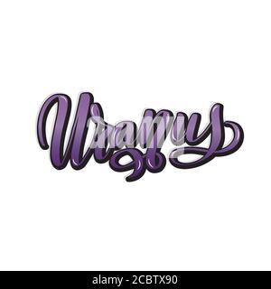 Uranus. Hand written Inspirational lettering isolated on white background. Stock Vector