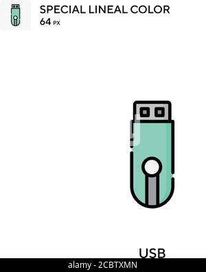 Usb Special lineal color vector icon. Usb icons for your business project Stock Vector