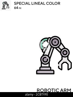 Robotic arm Special lineal color icon. Illustration symbol design ...