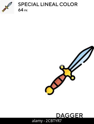 Dagger Special lineal color icon. Illustration symbol design template ...
