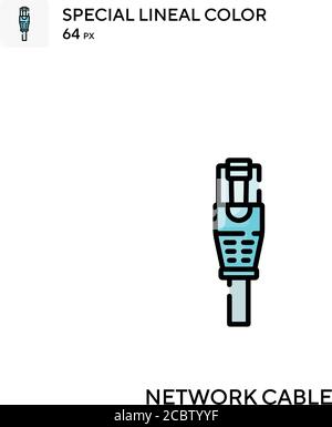 Network cable Special lineal color vector icon. Network cable icons for your business project Stock Vector