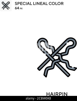 Hairpin Special lineal color vector icon. Hairpin icons for your business project Stock Vector