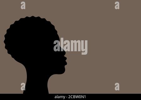 Silhouette of a black man looking up.  Concept of dream, future confidence. Copy space. Stock Vector