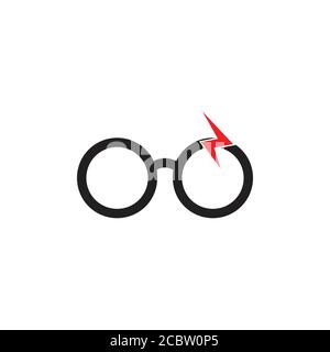 eyeglasses energy symbol logo vector Stock Vector