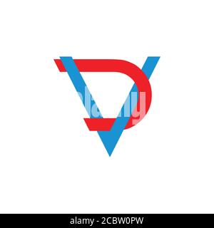 letter vd linked colorful logo vector Stock Vector