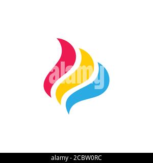 colorful curves decoration simple logo vector Stock Vector