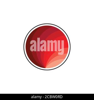 curves gradient red circle logo vector Stock Vector