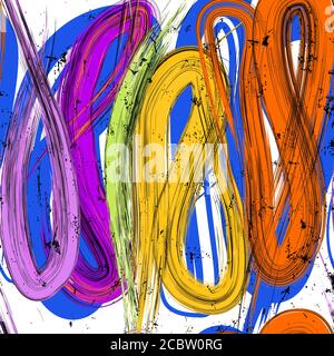 seamless background pattern, with waves, strokes and splashes, grungy Stock Vector