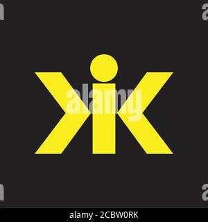 letter kk simple linked geometric logo vector Stock Vector