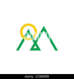letter m mountain overlapping line logo vector Stock Vector