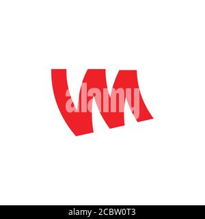 letter wm simple linked geometric line logo vector Stock Vector