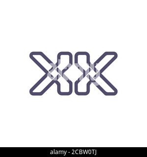 letter kk lines art design logo vector Stock Vector
