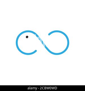 simple infinity thin line symbol logo vector Stock Vector