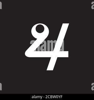 number 24 linked loop design vector Stock Vector