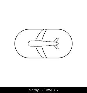 airplane pills drug symbol vector Stock Vector