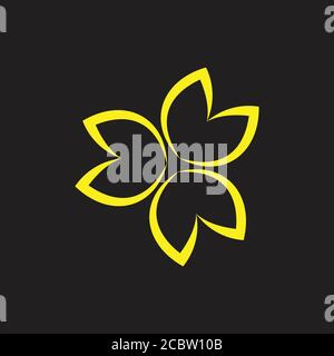 flower triangle leaf shape logo vector Stock Vector
