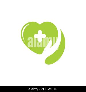 love heart plus medical symbol vector Stock Vector