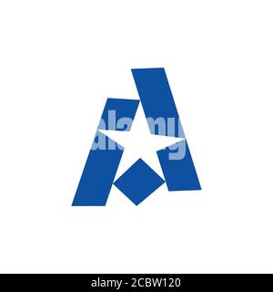 letter a paper star symbol education logo vector Stock Vector