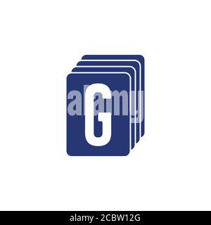 letter 3d card stack symbol logo vector Stock Vector
