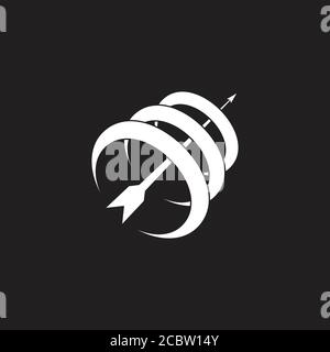 3d arrow curves simple logo vector Stock Vector
