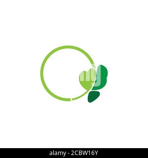 simple circle leaf parsley design logo vector Stock Vector