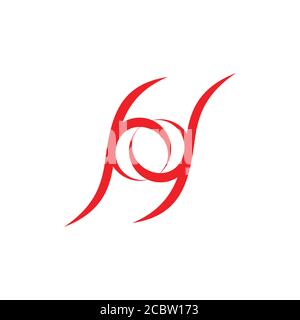 abstract letter h curves linked design logo Stock Vector