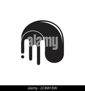 letter n 3d curves motion logo vector Stock Vector