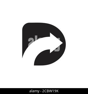 letter rd arrow negative space logo vector Stock Vector