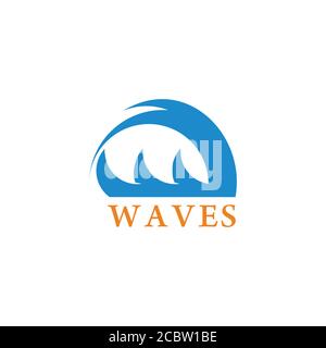vector of waves symbol geometric design vector fit for dangerous beach caution Stock Vector
