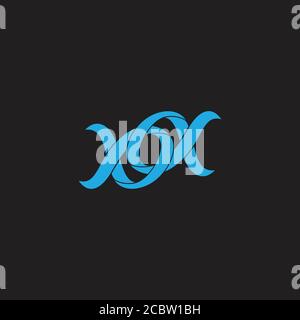 linked alpha 3d overlapping ribbon symbol logo vector Stock Vector