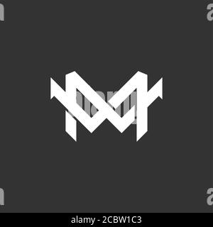 letter m linked arrow geometric line logo vector Stock Vector