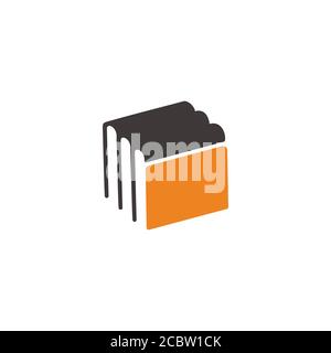 simple geometric book stack clear design symbol logo vector Stock Vector