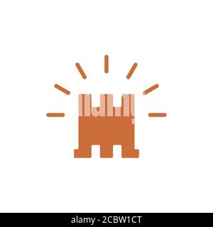 letter m castle fortress design logo vector Stock Vector