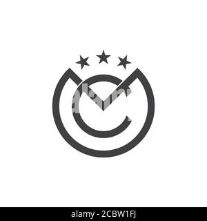 letter mc circle linked line logo vector Stock Vector