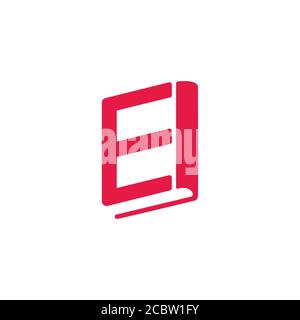 letter e book education symbol geometric logo vector Stock Vector