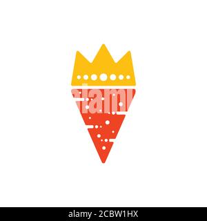 triangle king cheese pizza symbol vector Stock Vector