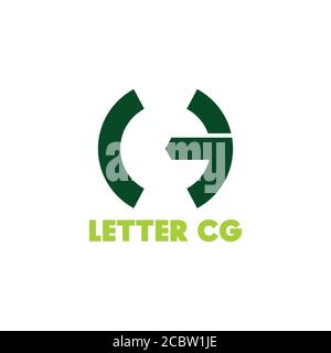 cg circle geometric logo vector Stock Vector