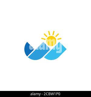 abstract geometric blue waves gradient design vector best for your product logo Stock Vector