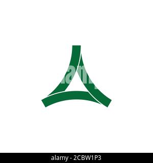 green triangle geometric line overlapping design vector Stock Vector