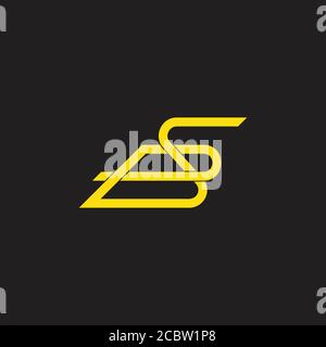 letter sb linked overlapping lines logo vector Stock Vector