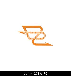 abstract letter b2 linked arrow logo vector Stock Vector