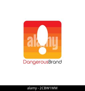 exclamation gradient cute brand logo vector Stock Vector