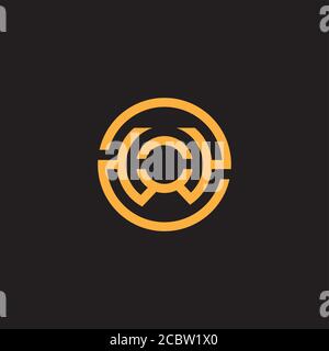 letter wo symbol circle geometric line logo vector Stock Vector