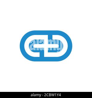 letter qb simple circle geometric line design logo vector Stock Vector