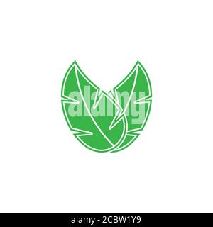 linked clear geometric leaf food organic symbol vector Stock Vector