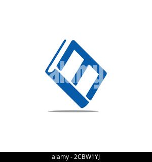 letter m book education symbol geometric logo vector Stock Vector