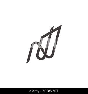 abstract letter nw linked overlapping lines logo vector Stock Vector
