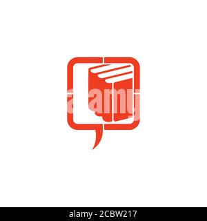 circle education process bubble talk book symbol logo vector Stock Vector