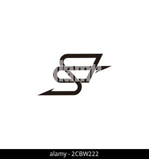 abstract letter sb linked arrow geometric logo vector Stock Vector