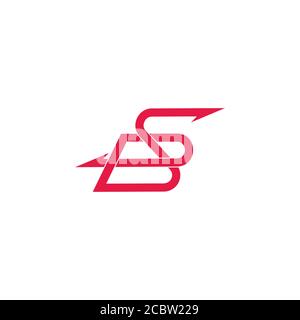 letter sb linked overlap arrows motion logo vector Stock Vector
